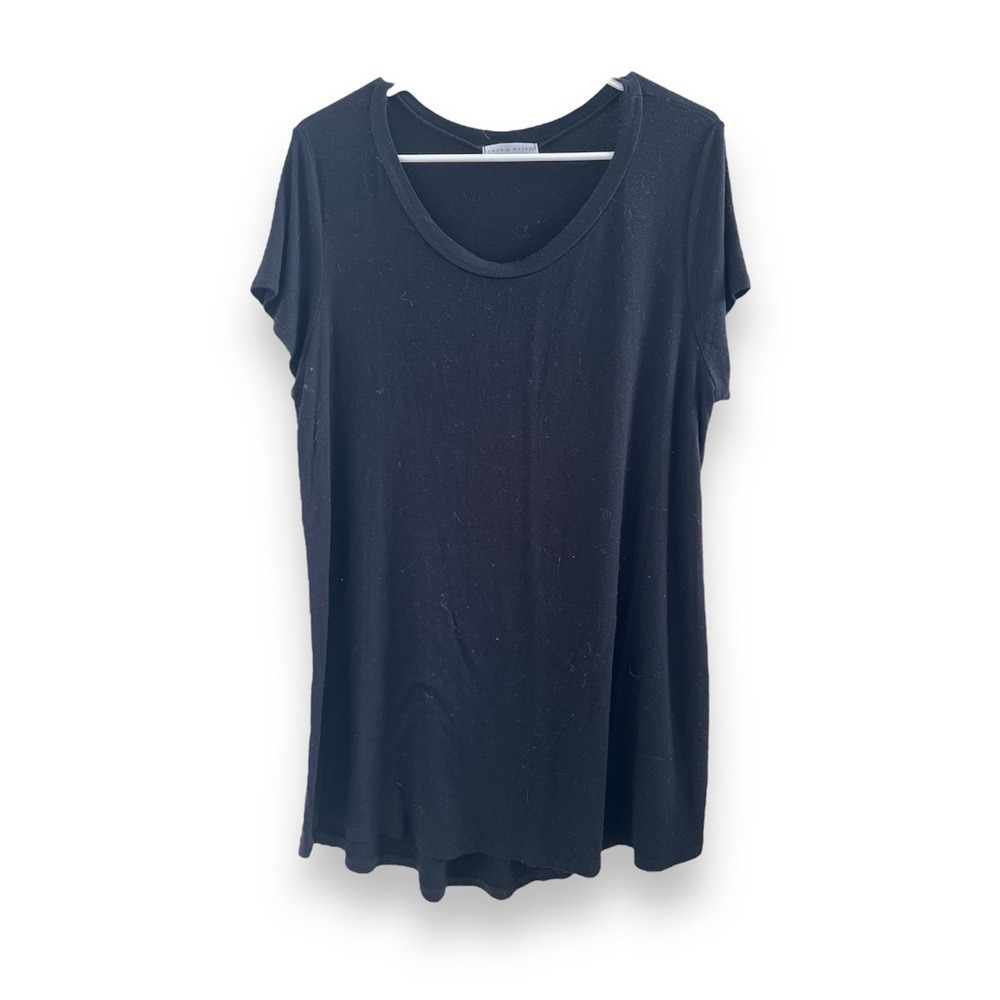 Coco & Main Super Soft Tunic Tee Short Sleeve Black Size XL